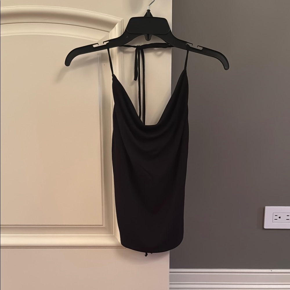 Krisa Elegant Black Cowl Neck Dress - Picture 2 of 4